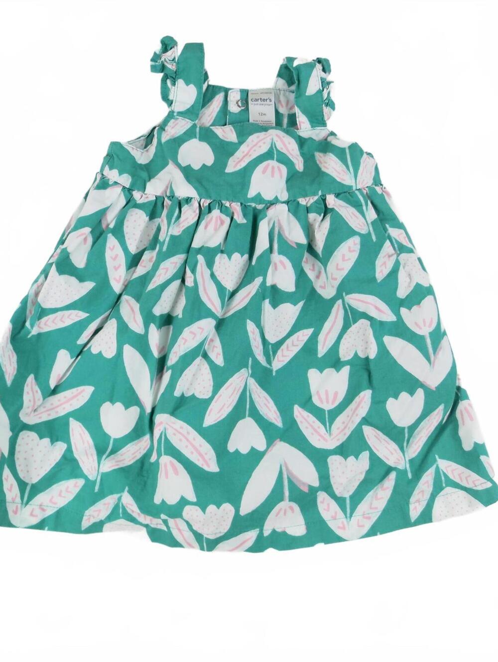 Carter's Girls Teal Floral Sundress 12-18 Months